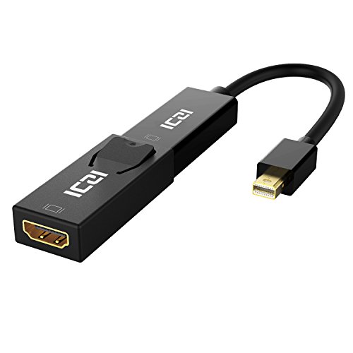 ICZI 4K Mini Displayport auf Displayport Adapter mit Displayport auf HDMI Adapter, Male zu Female, vergoldet Stecker, Schwarz, für Macbook, Kiebel KCSMOBILEGAMING PRO7-15, Sureface book und mehr (2 Stücke) - 2