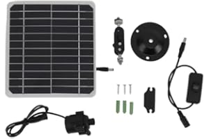 HAOFY 50W Solar Water Pump Kit with Power Storage, 24-Hour Operation, High Flow Output for Garden, Pond, Fish Tank, Bird Bath, Irrigation, Outdoor Water Features
