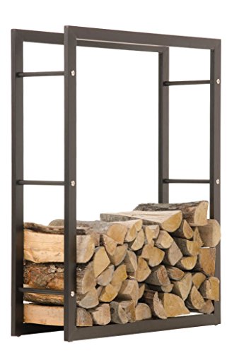 CLP Metall Kaminholzregal / Kaminholzständer KERI, Metall matt schwarz, bis zu 8 Größen wählbar 25 x 100 x 150 cm