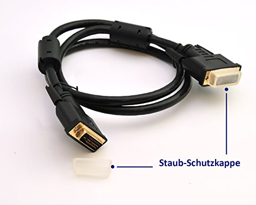 RHOMBUTECH® – 1m Premium DVI zu DVI Kabel / Dual Link DVI-D 24+1 / vergoldete Kontakte / HDTV Auflösungen bis 2560×1600 / 2x Ferritkern für eine absolut störungsfreie Übertragung / OFC Kupferleiter / x.v.Color - 6