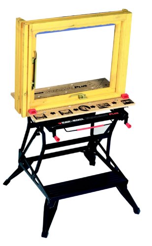 Black+Decker Workmate, Universal-Werkbank, Spanntisch, einhändig bedienbar, Vertikalzwinge für große Werkstücke, massive Stahlkonstruktion, klappbarer Rahmen, 2 Arbeitshöhen, 250kg belastbar, WM825 - 3