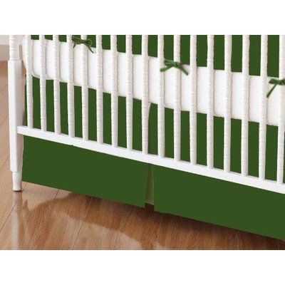 SheetWorld - Crib Skirt (28 x 52) - Flannel - Olive Green - Made In USA by sheetworld