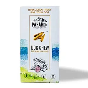 Paharko Vegetarian Dog Chew, Pure Himalayan Churpi Dog Chew Bars, Long Lasting Protein and Calcium Rich Dog Treat, 100% Natural, Gluten-Free and Lactose-Free Chew for Dogs Upto 15 KG (6 Pcs)