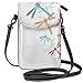 Produktbild Women Small Cell Phone Purse Crossbody,Silhouette Of Flying Winged Insects Bugs Nature Pattern In Several Tones Artwork