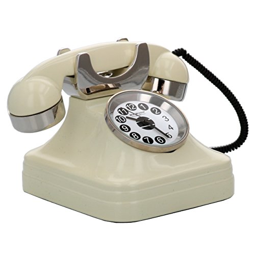 WM Widdop Miniature Novelty Collectors Cream Telephone Desk Clock 9007