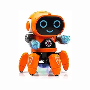 MTG Metro Toys & Gift Battery Toys Dancing Robot Toys for Kids Boys & Girls with Music and LED Colorful Flashing Lights Electronic Toys Battery car for Kids 10 Year Old boy (Boat Robot)