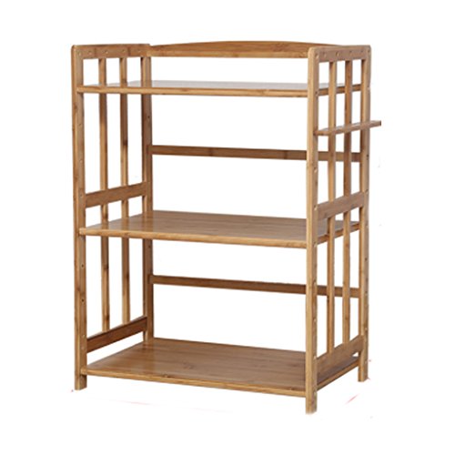 Preisvergleich Produktbild Gewürzregal, Küchenregalsolid Woodmikrowellenofenoven Rack2 Layerbamboo Lagerregal Landing Space Saving80 * 38 * 72Cm,Black