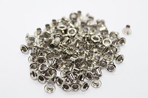 100 x 2mm Ösen für Bekleidung und Leder Handarbeiten - Ösen für Hinzufügen Schleifen, Spitzen und Stoff in Art und Nähen Projekte - Ideal für Beutel, Scrapbooking, und Kleidung Reparatur - Silbern, 2mm