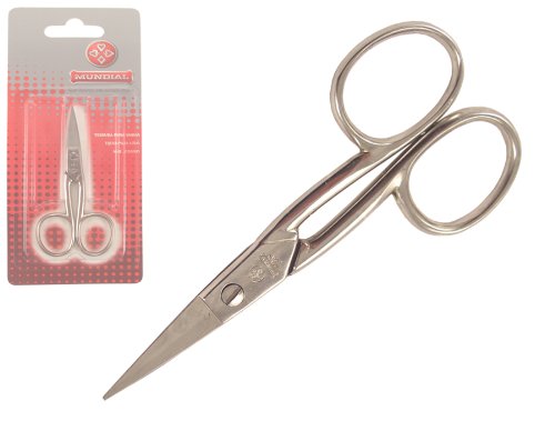 MUNDIAL Professional straight nail scissors 3 1/2 " Nickel plated model 422-358