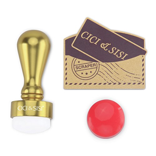 CICI&SISI Nail Art Golden Stamper and Scraper Tool Set with an Extra Stamping Head Good Results Together with CICI&SISI Nail Art Stamping Plates