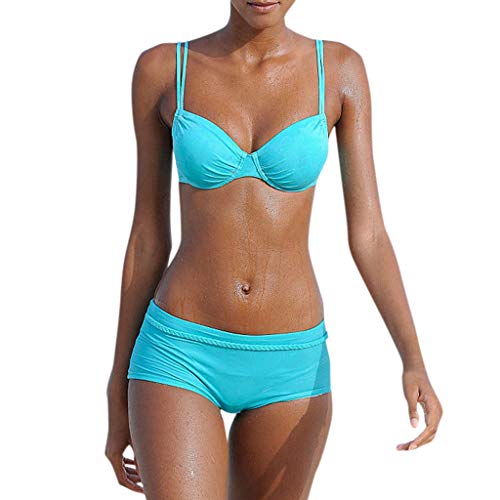 Bikini Bañadores de Mujer Playa 2019 Verano EUZeo Traje de baño Traje de Dos Pieza con Relleno Bañador Pin Up Deportivo Ropa de Baño Push up Monokinis Vikinis Trikini Slim Fit