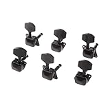 Material: metal, plástico sharprepublic 6pcs Negro Guitarra Eléctrica Máquina Cabeza Clavijas De Afinación Metal Férula Tornillo Conjunto