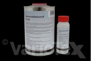 Alubutyl-Kaufen.de Variotex GT-30 Lederkleber wärmeaktivierbar 1000 ml incl. Härter GT-35 100ml Klebstoff Lederkleber Kleber Kraftkleber Teppich Stoff Leder Oldtimer Lederkleber Polsterei Schneiderei