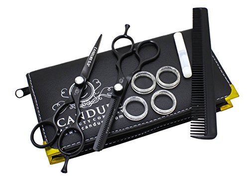 CANDURE® - Giftset Hairdressing & Hair Thinning Scissors Barber Salon Shears + Scissors Pouch