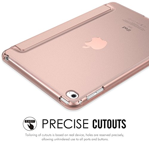 MoKo Hülle für iPad Mini 4 – PU Leder Tasche Schutzhülle Schale Smart Case mit Translucent Rücken Deckel, mit Auto Schlaf / Wach Funktion und Stanfunktion für Apple iPad Mini 4 2015 Genaration 7.9 Zoll IOS Tablet, Rose Gold - 3