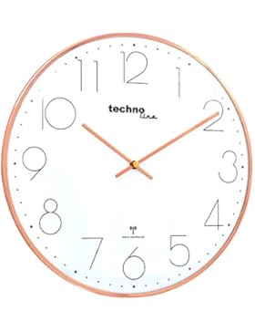 Funkwanduhr WT 8235 rosegold Ø 35 cm Funkuhr edel Metallrahmen rund analog Wanduhr