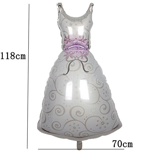 LAAT 2 PCS Romantische Hochzeit Dekorationen Ballons Braut und Bräutigam Kleid geformte Folien-Ballone für Heirat Jahrestag Karikatur - 3