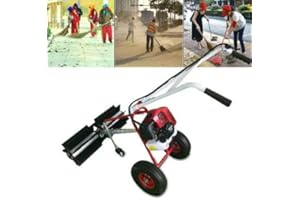 BURUIYOTEN Petrol Snow Blower 43CC Leaf Collector Snow Shovel Handheld Power Sweeper Hand Sweeper Broom Lawn Room Device Concrete Cleaning Driveway Path Snow Remover 1.7 Ps 2-Stroke