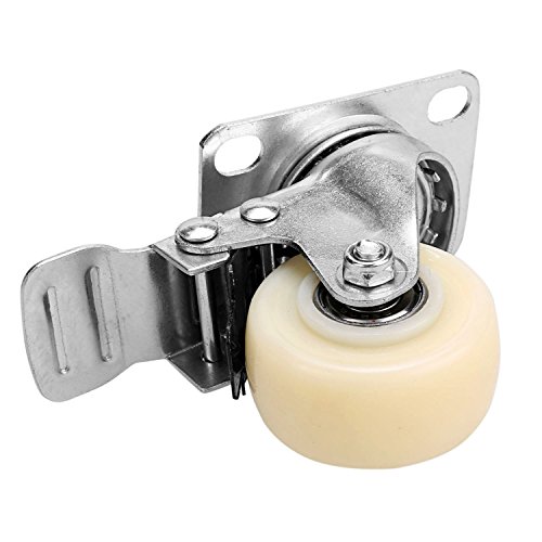 Homdox 4 Stück 50mm 2″ Transportrollen Lenkrollen Strandkorbrollen Schwenkrollen Schwerlastrollen Rollen mit Bremse Tragkraft 400 kg aus Gummi und Stahl - 8