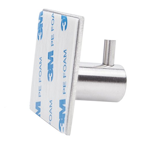 Handtuchhaken Bademantelhaken Kleiderhaken Edelstahl Einzel selbstklebend Nickel Haken gebürstet - 3