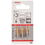 Longitud mm: 25 Bosch 2 607 001 593 - Punta de atornillar Max Grip - PZ 2, 25 mm (pack de 3)