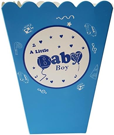 Popcorn Sweet Box A Little Baby Boy Blue Baby Shower Pack of 10