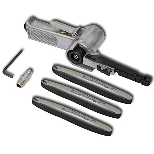 vidaXL Bandschleifer Druckluft Schleifer Bandschleifmaschine inkl. 3 Schleifbänder