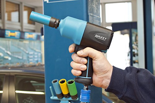 HAZET Druckluft-Schlagschrauber (max. Lösemoment 1700 Nm, Vierkant 12,5 mm (1/2 Zoll), empfohlenes Drehmoment 881 Nm, Hochleistungs-Doppelhammer-Schlagwerk) 9012EL-SPC - 3