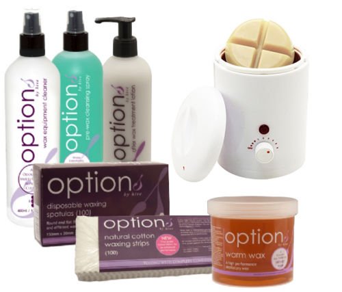 Options By Hive Of Beauty Depilatory Waxing Kit Wax Heater Pot Spatulas Strips Hair Removal CODE: HOB5952-Petite