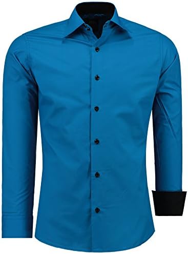 Men Long-Sleve - Casual Shirt Slim-Fit - for Business Suit Wedding Casual, Size S - 6XL
