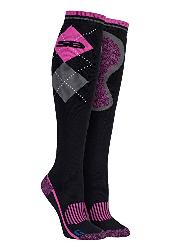 Storm Bloc - Femme chaussettes de coton hautes equitation avec carreaux motif pour bottes (37-42 eur, SBGLS007CER)
