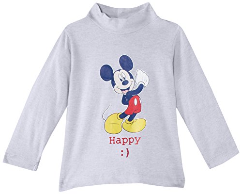 Disney Baby Boys Mickey Mouse NH0073 Sweatshirt, Light Grey Melange, 0-6 Months (Manufacturer Size:6 Months)