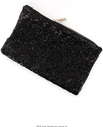 EOYHDSIA Black Wedding Evening Party Luxury Glittering Sequinned Clutch Bag Purse Hand Bag