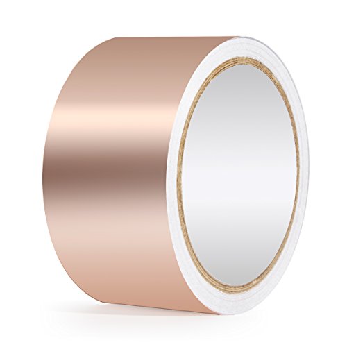Sigarear Copper Foil Tape with Dual Conductive Adhesive for EMI Shielding,Slug&Snail Repellent,Paper Circuits,Electrical Repairs,Stained Glass,Crafts,Grounding(50mm*10m)