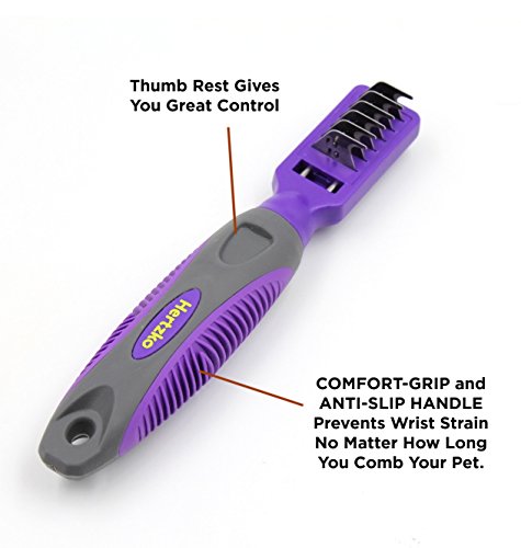 Mat-Remover-by-Hertzko--Designed-with-Sharp-Small-Trappers--Traps-and-Removes-Mats-Knots-Tangles-or-Dead-Hair-Suitable-for-Dogs-and-Cats
