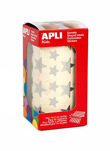 APLI Kids - Rollo de gomets estrella color plata APLI Kids - Rollo de gomets estrella color plata