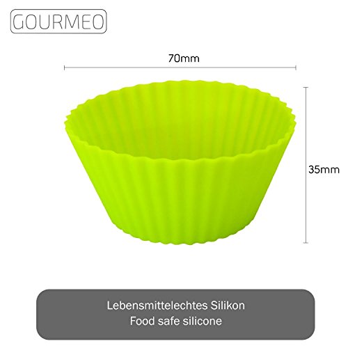 GOURMEO 25 wiederverwendbare Muffinformen in 5 Farben aus hochwertigem Silikon, umweltschonend l 2 Jahre Zufriedenheitsgarantie | Muffinförmchen, Cupcakeförmchen, Muffinform, Cupcake Muffinform, Backförmchen, Muffin Form - 3
