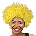 Price comparison product image PRINCER Afro Masquerade Hair WigParty Disco Funny Afro Clown Hair Football Fan-Kids Cosplay Costume Halloween Party Hair Wig Free Wig Cap