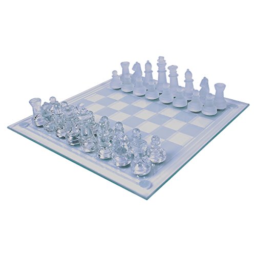 Preisvergleich Produktbild Global Gizmos Schach- und Damespiel aus Benross-Glas, 2 in 1