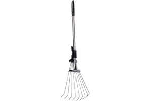 ALIPIS Râteau Métallique Râteaux de Jardin de Râteaux de Feuilles Rétractables: Râteau de Ratist Rétractable Râteau de La Feuille Réglable Greens Feuilles de Patio De Nettoyage Râteau