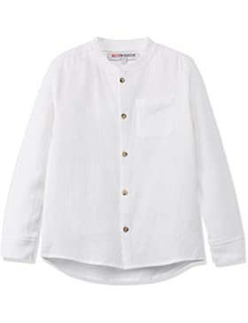 RED WAGON Jungen Hemd mit Waffelstruktur und Stehkragen