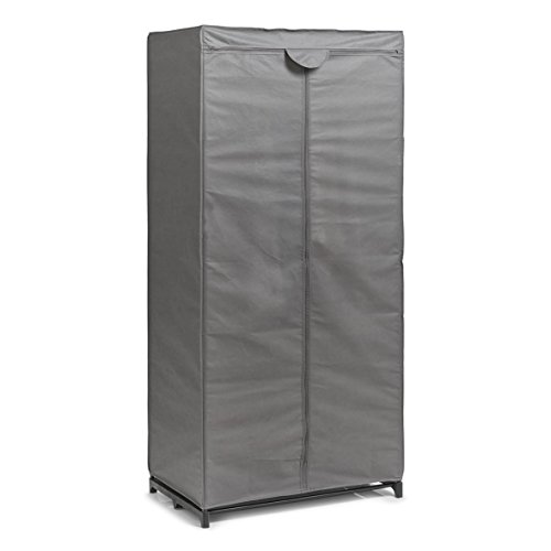 Zeller 14617 Textil-Schrank, Vlies/Metall, Stoff, grau, 75 x 50 x 160 cm - 2