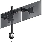 Esta gama está fabricada en acero y cuenta con sistema de gestión de cables y cabezal articulable. El modelo DM252 dispone de dos brazos articulables de 37 cm. No es necesaria ninguna herramienta para cambiar la posición de la pantalla.