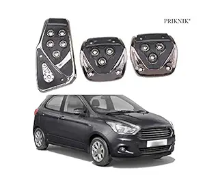 PRIKNIK Anti-Skid Car Pedals(Manual Shift) 3 Pcs Sports kit Pad Covers Set Compatible with Figo
