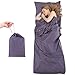 Produktbild TEPSMIGO Hüttenschlafsack, Schlafsack, Baumwollschlafsack, Leichter 100% Baumwolle Reisen und Camping Blatt Schlafsack Liner