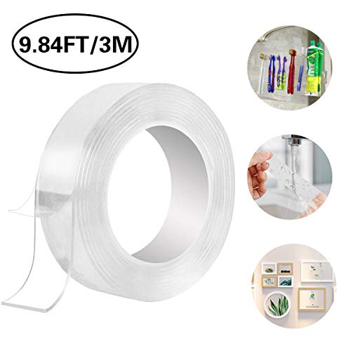 Preisvergleich Produktbild Multifunktionales Doppelseitiges Klebeband, Nano Entfernbares Klebeband Transparent, Wiederverwendbares Waschbares Klebeband für Wände, Küche, Teppichbefestigung, Einfügen von Fotos (3M)