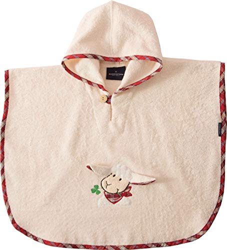Preisvergleich Produktbild Morgenstern Kinder Badeponcho mit Kapuze und niedlicher Schaf-Stickerei beige