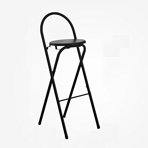 DZW Sencillo Silla de Bar Silla Alta Silla Plegable Taburete Silla del Comedor Sillón Silla portátil de Adulto Grueso Casa 45.5 * 36 * 75cm, Black,Fuerte