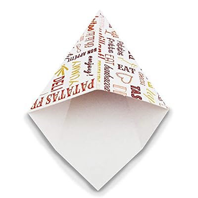 Extiff Lot de 200 Cornets à Frites en Carton avec Paroles (250gr)
