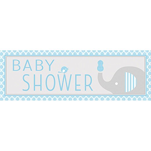 Creative Converting Banner Festa Per Baby Shower Con Elefante Grigio - 20x152 Cm, Decoro In Plastica - 6